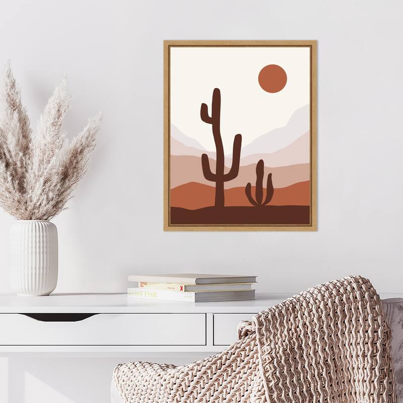 Desert Life Day by XYZ Studio Framed Canvas Wall Art Print - Sylvie Natural