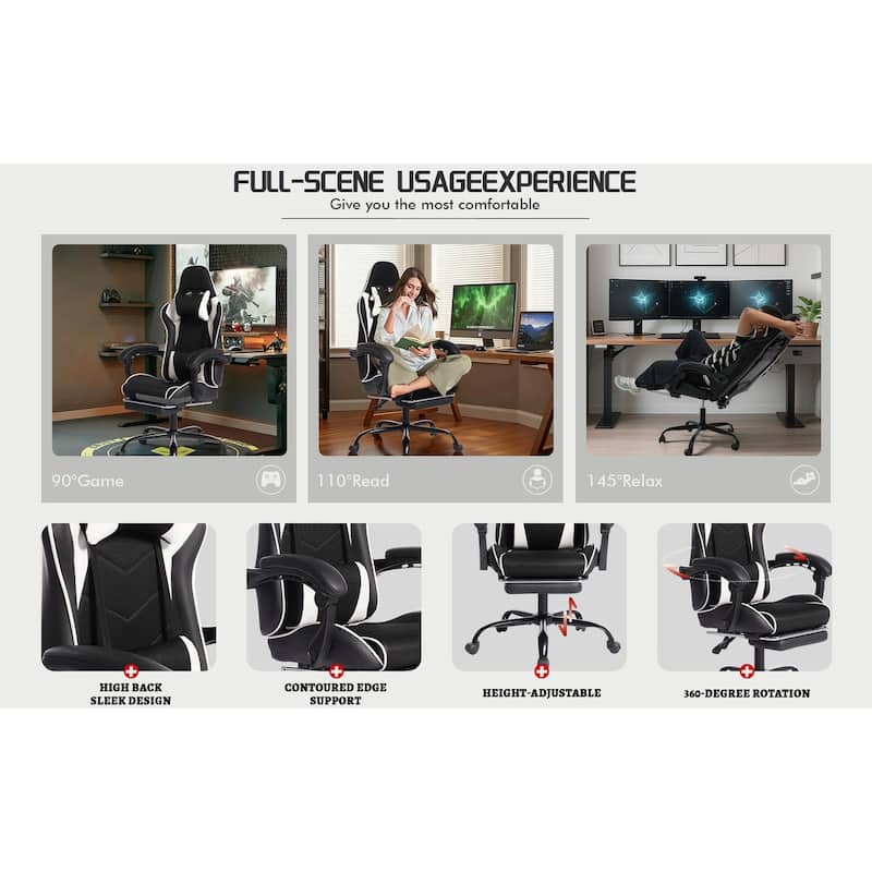 E-sports Gaming Chair Sports Car Driving Seat PU Material Moulded Sponge Comfortable and Safe With Massage