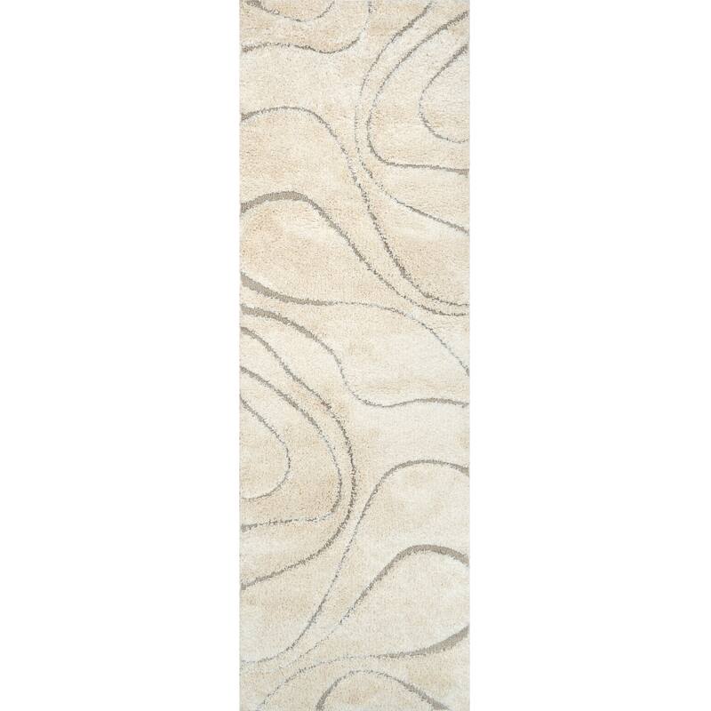 Brooklyn Rug Co Krista Contemporary Swirls Shag Area Rug
