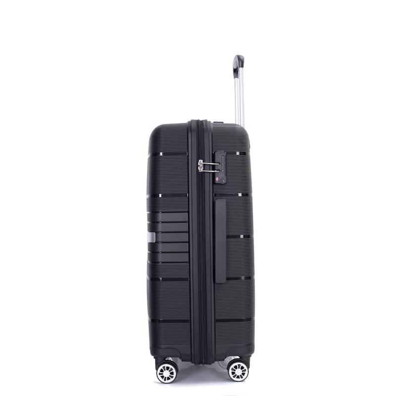 Hardshell 3 Piece PP Luggage Sets, Lightweight Durable Luggage Set with TSA Lock