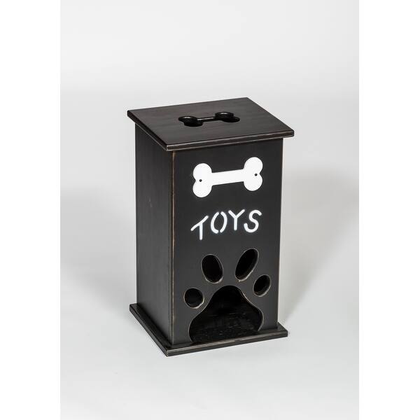 Tower Pet Toy Box with Bone and Paw Cut Outs Bed Bath & Beyond 34583566
