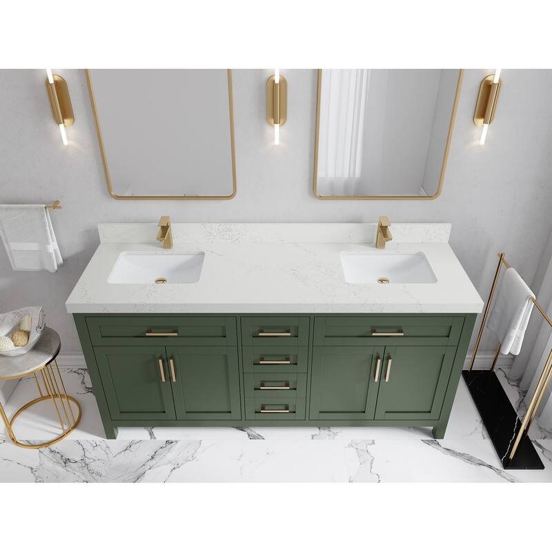 Willow Collections 72 in. W x 22 in. D Cambridge Double Sink Bathroom Vanity with Countertop