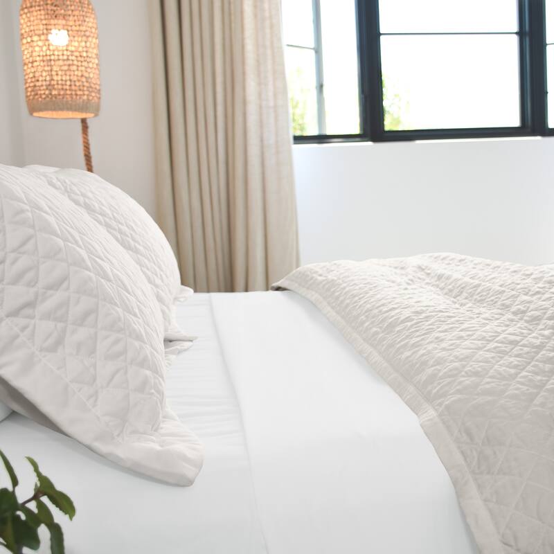 Jennifer Adams Diamond Sham - Standard - Ivory