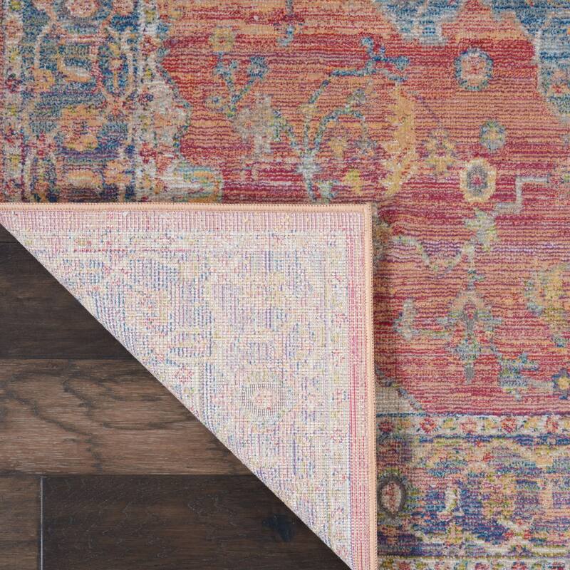Fenic Power Loomed Distressed Floral Traditional Non Skid Area Rug By HomeRoots - 72' X '48' X '0.5