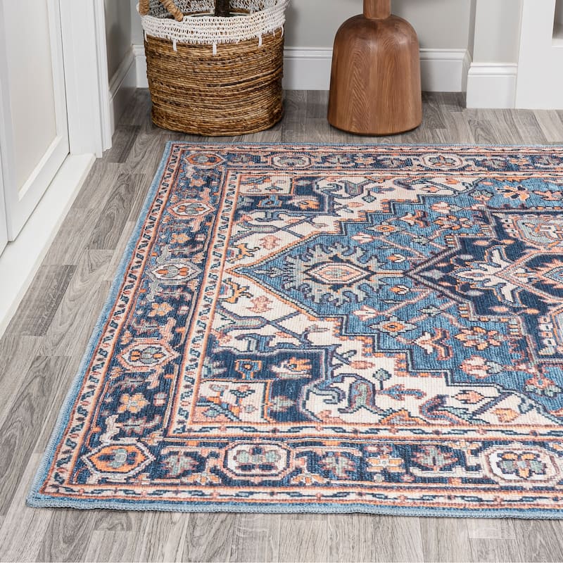 JONATHAN Y Cirali Ornate Large Medallion Machine Washable Area Rug
