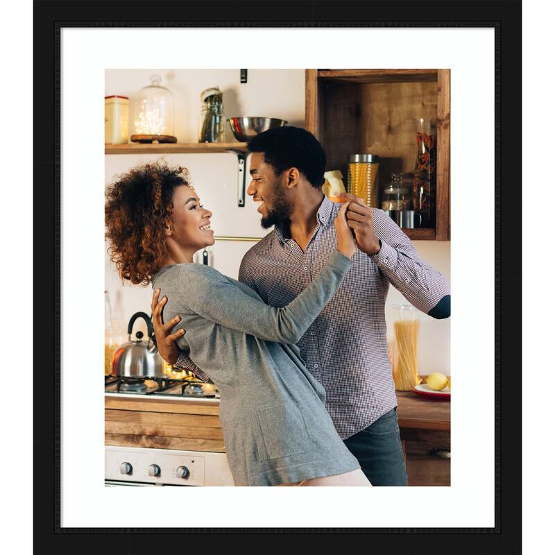 Avon Black Narrow Framed Picture Frame, Photo Frame - 20x24 Matted White 16x20