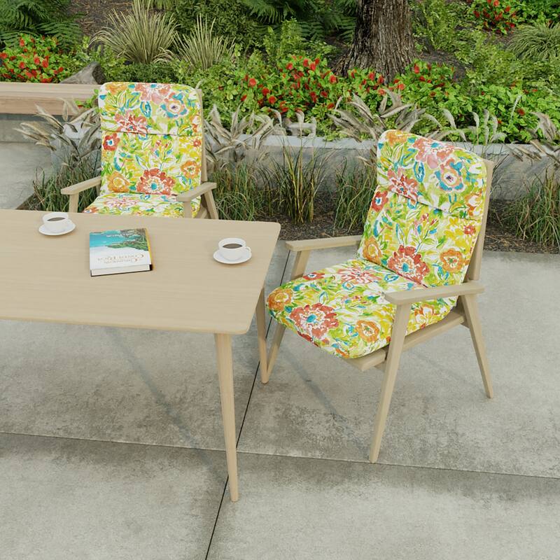 22" x 45" Outdoor Chair Cushion with Ties and Loop - 45'' L x 22'' W x 5'' H