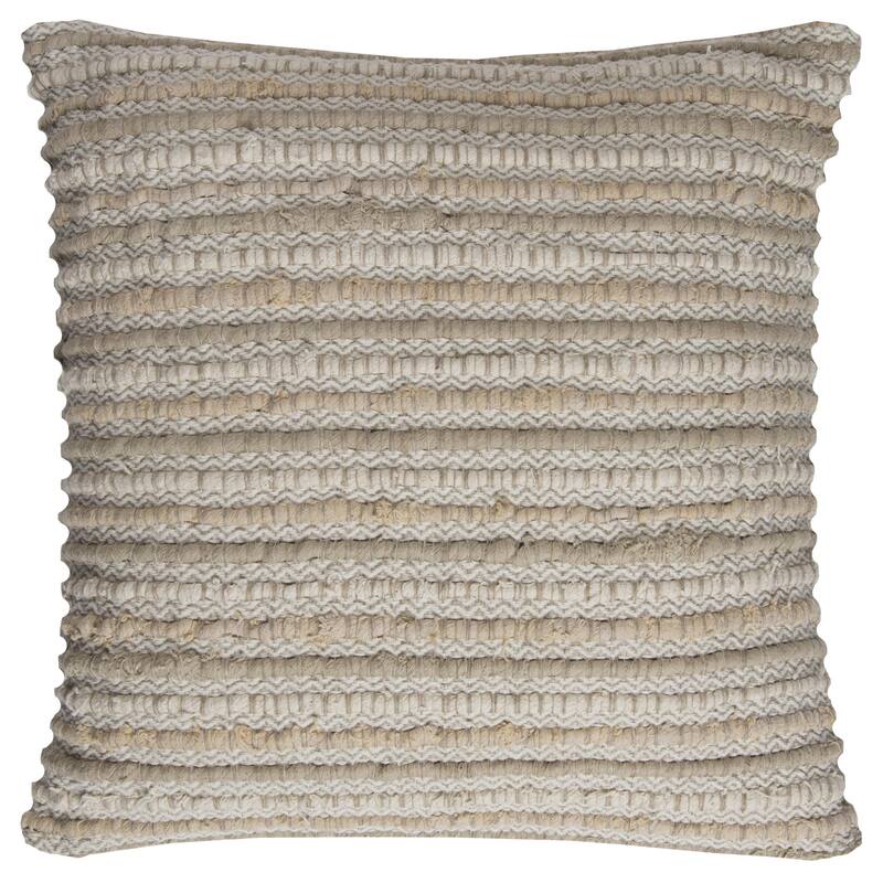 Rizzy Home Striped Textured Throw Pillow - Beige/ Natural - Cover Only