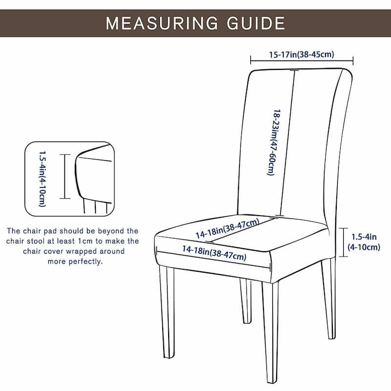 Enova Home Ultra Soft Stretch Fabric Dining Chair Slipcovers Removable Washable Furniture Protector Set of 2 - N/A