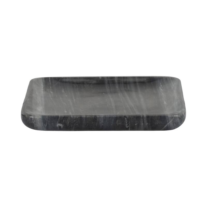 Sagebrook Home 9" Zarra Grey Marble Trinket Tray, , 1"H - 9" x 9" x 1"