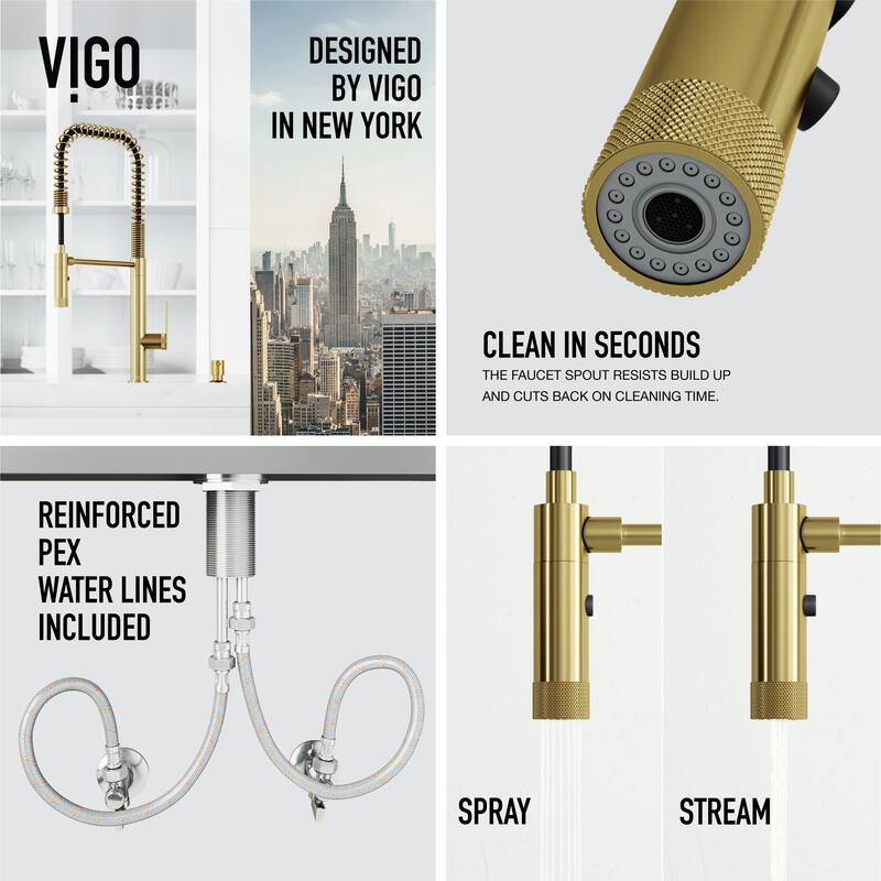 VIGO Sterling 23" H Single Handle Pull-Down Sprayer Kitchen Faucet