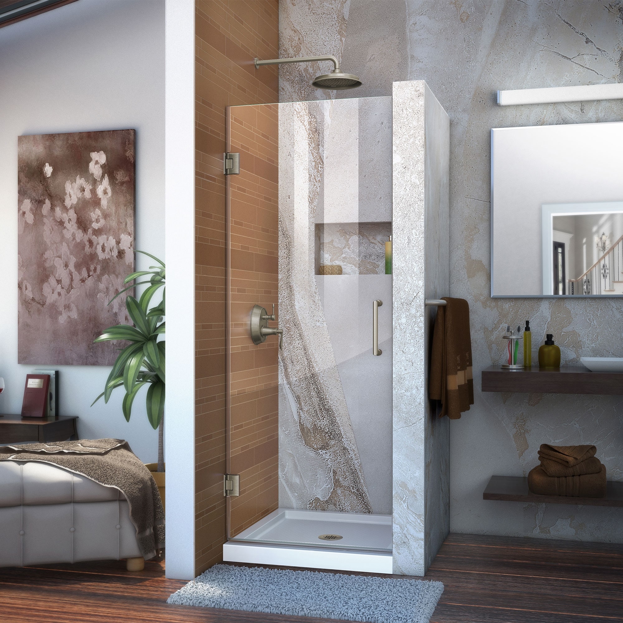 DreamLine Unidoor 30 in. W x 72 in. H Frameless Hinged Shower Door - 30" W