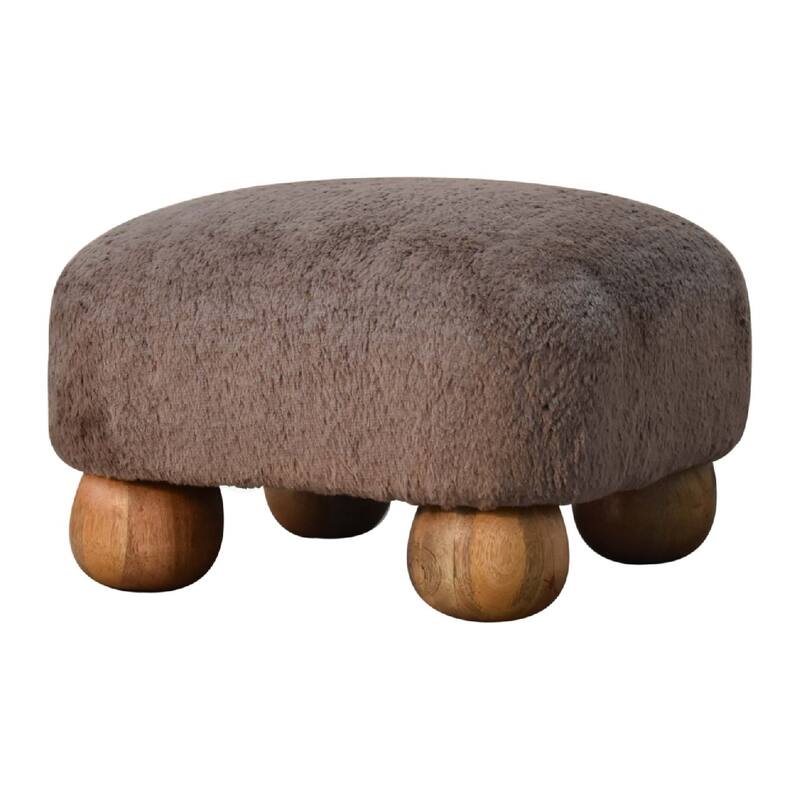 Stylish and Minimalist Faux Fur Footstool Easy to assemble