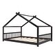 preview thumbnail 3 of 26, Sturdy Pinewood House Bed with Roof, Playful Design & Semi-Enclosed Space for Kids