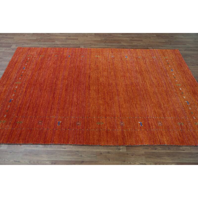 Gabbeh Indian Area Rug Hand-Knotted Tribal Oriental Wool Carpet - 4'10" x 7'7"