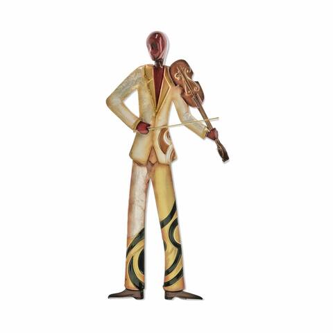 Handmade Violin Player Wall Decor (Philippines) - 1 x 7 x 14