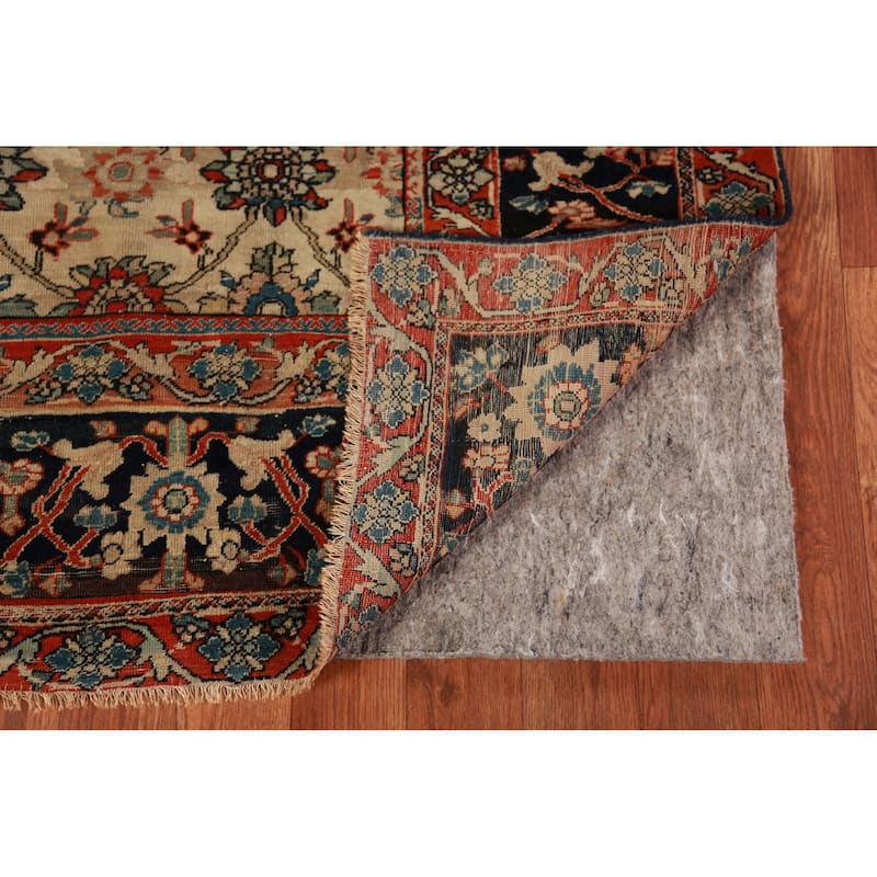 Pre-1900 Antique Vegetable Dye Sarouk Farahan Persian Handmade Carpet - 4'2"x 6'10"