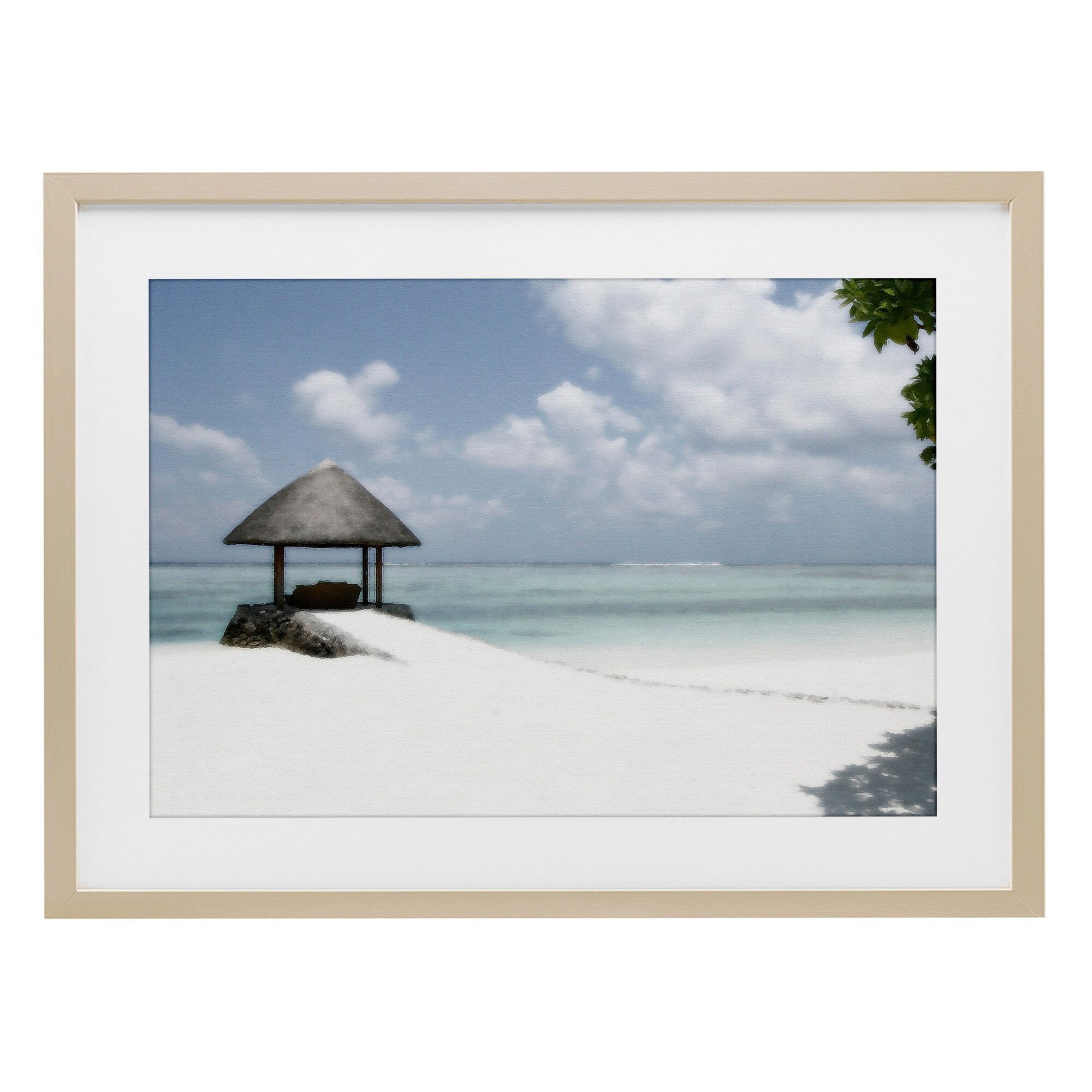 Stupell Quiet Place Beach Coast Under Glass Framed Design By Noah Bay