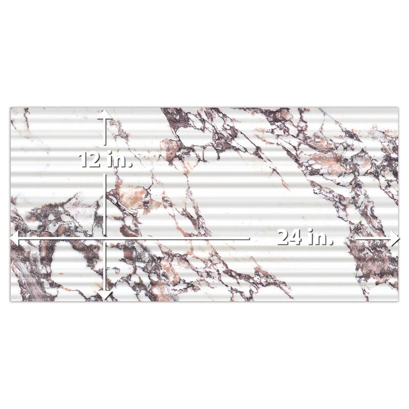 Merola Tile Touche Pleated Deco Rubis 11-3/4" x 23-1/2" Porcelain Floor and Wall Tile