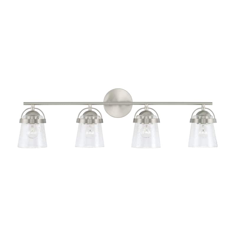 Madison 4-light Bath/ Vanity Fixture w/ Clear Seeded Glass