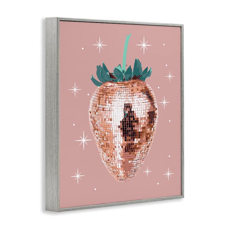 Stupell Luminous Glam Strawberry Framed Giclee Art Design By Lil' Rue