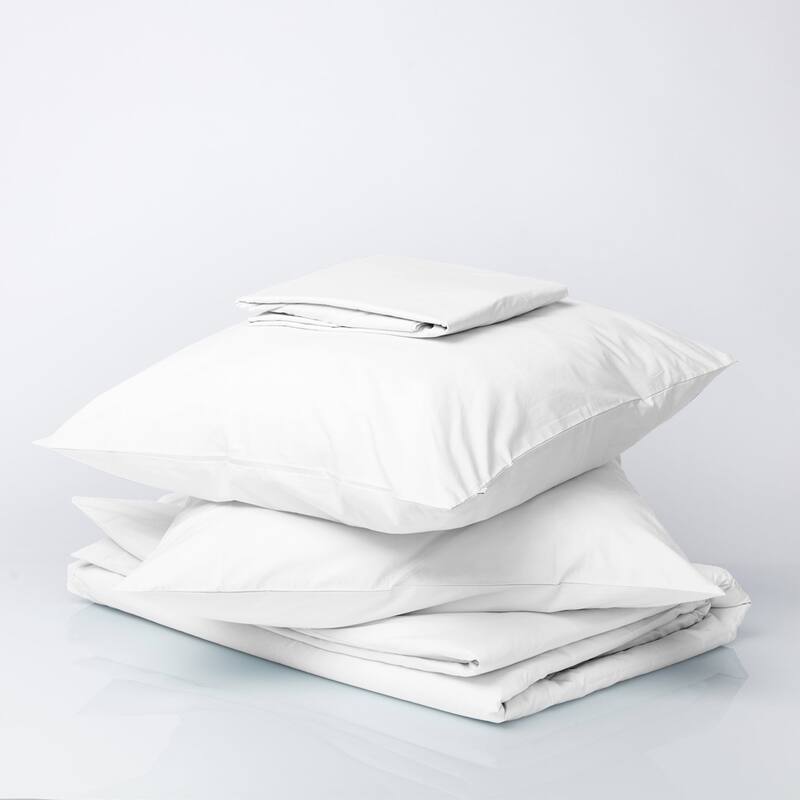 Color Sense Cotton 225TC Silky Wrinkle Resistant Sheet Set - Snow White - Twin XL