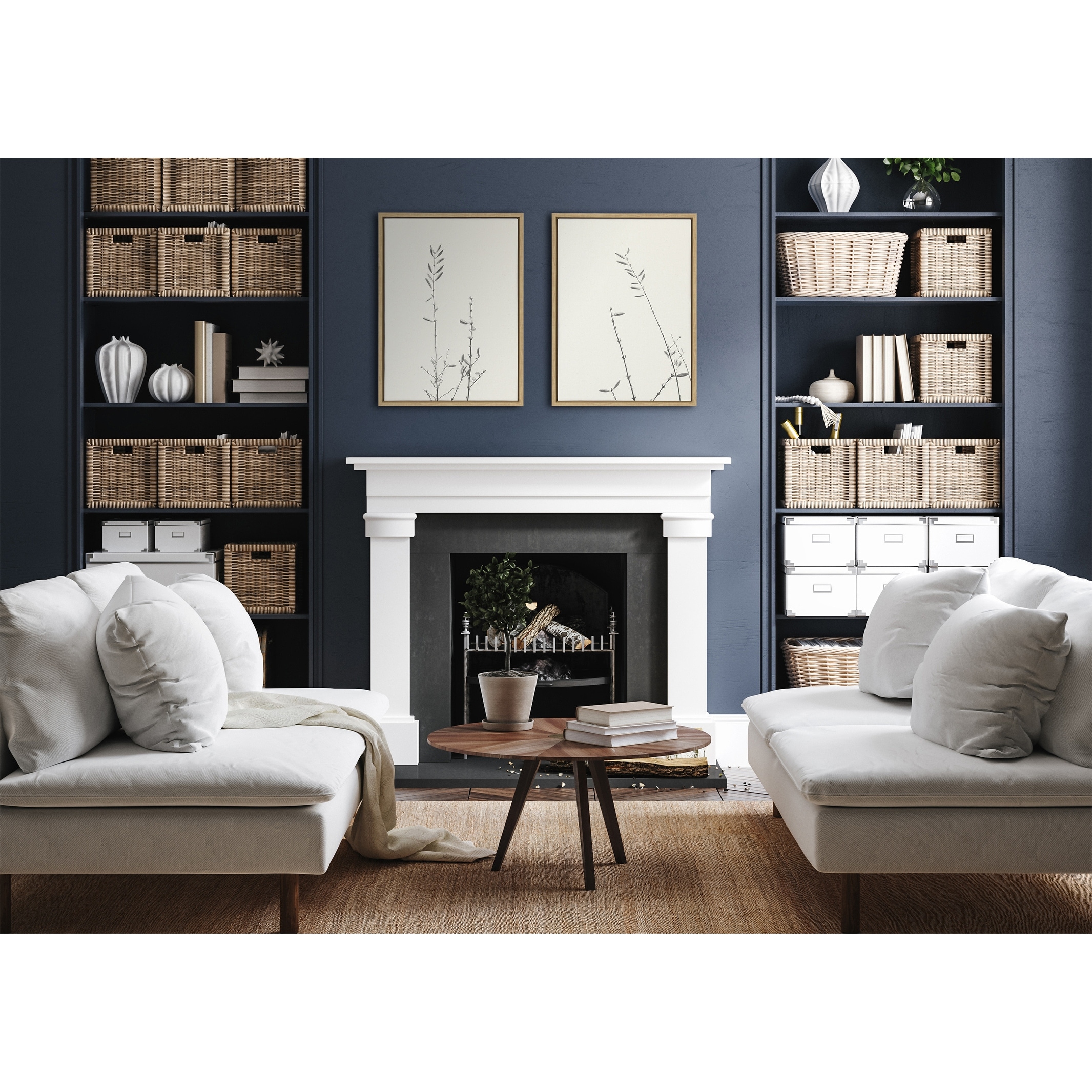 Kate and Laurel Sylvie Retro Botanicals Canvas by Stephanie Klatt