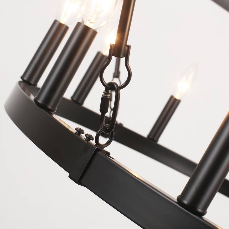 Rustic Wagon Wheel Chandelier 2 Tier 36-Light Extra Large Farmhouse Light Fixture