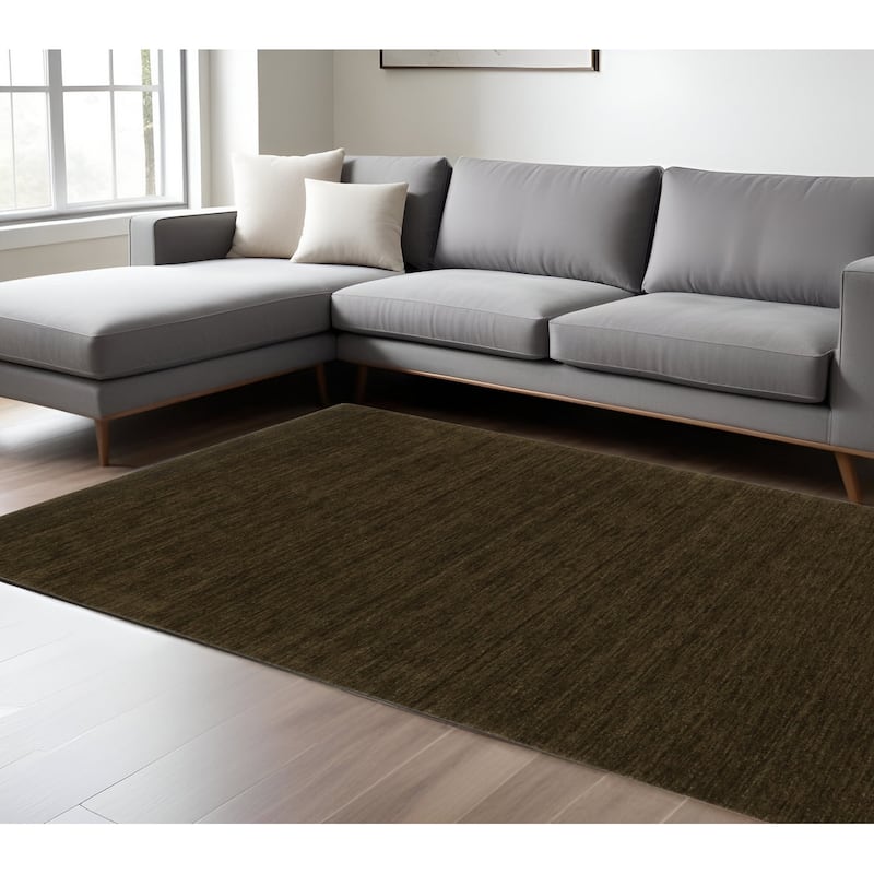 HomeRoots Solid Color Casual Rectangle Area Rug - 155.91 in. x 119.69 in. x 0.59 in.