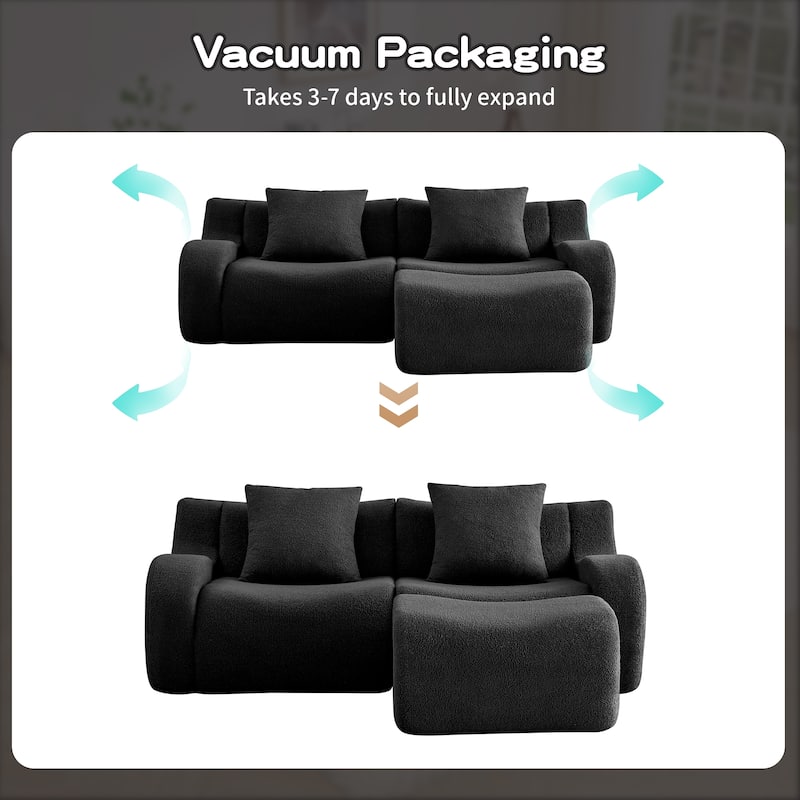 GDF Studio - Fairford L-Shaped 2-Seat Modular Sofa With Curved Armrests & Non-Slip Base