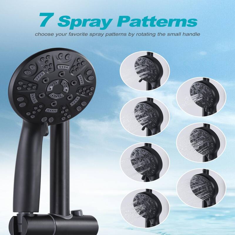 WOWOW Single Handle 7 Spray Patterns Shower Faucet Systerm
