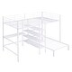 preview thumbnail 10 of 8, Elegant Full Over Twin Metal Bunk Bed with Built-in Desk, Shelves and Ladder, Large Storage Space, Sturdy and Durable, White