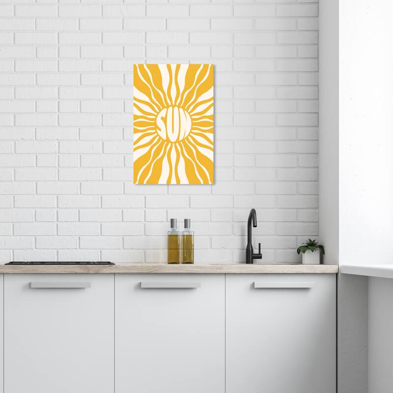 Wynwood Studio Canvas Nature and Landscape Sun of life Yellow and Dark Yellow Modern & Contemporary Wall Art Canvas Print - 24 x 16