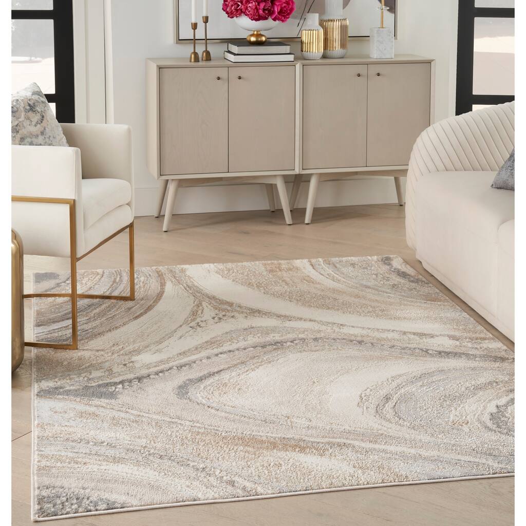 Nourison Brushstrokes Indoor only Abstract Area Rug - Overstock - 37314852