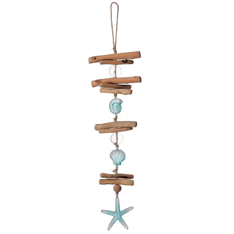 21" Resin, Wood, and Glass Nautical Drop