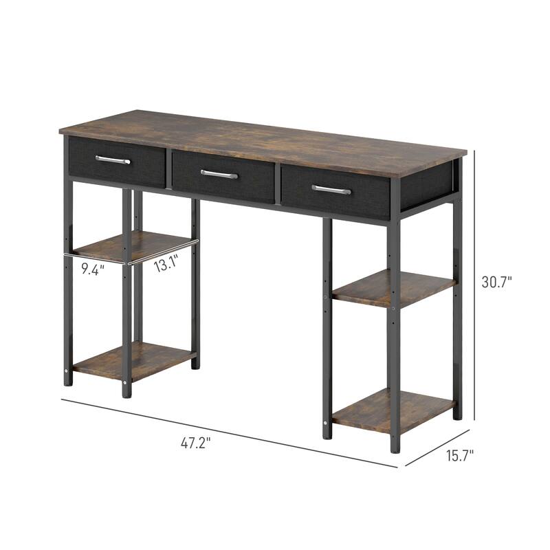 Writing Desk, Home Office Desk with Adjustable Shelves,For Home and Office
