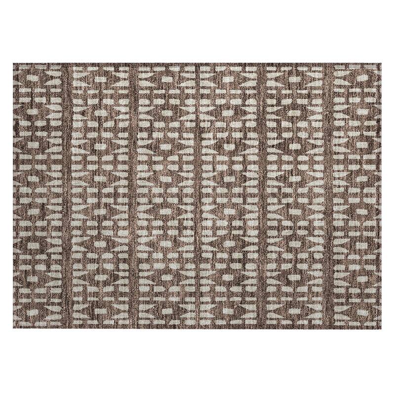 Machine Washable Indoor/ Outdoor Contemporary Imprints Chantille Rug