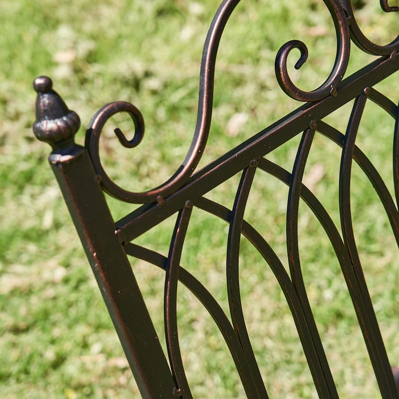 Iron Rocking Garden Arm Chair "Tatiana" in Bronze