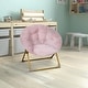 preview thumbnail 25 of 56, Kids Folding Synthetic Fur Saucer Chair for Playroom or Bedroom - 12.25"D x 22.75"W x 22"H Blush/Soft Gold