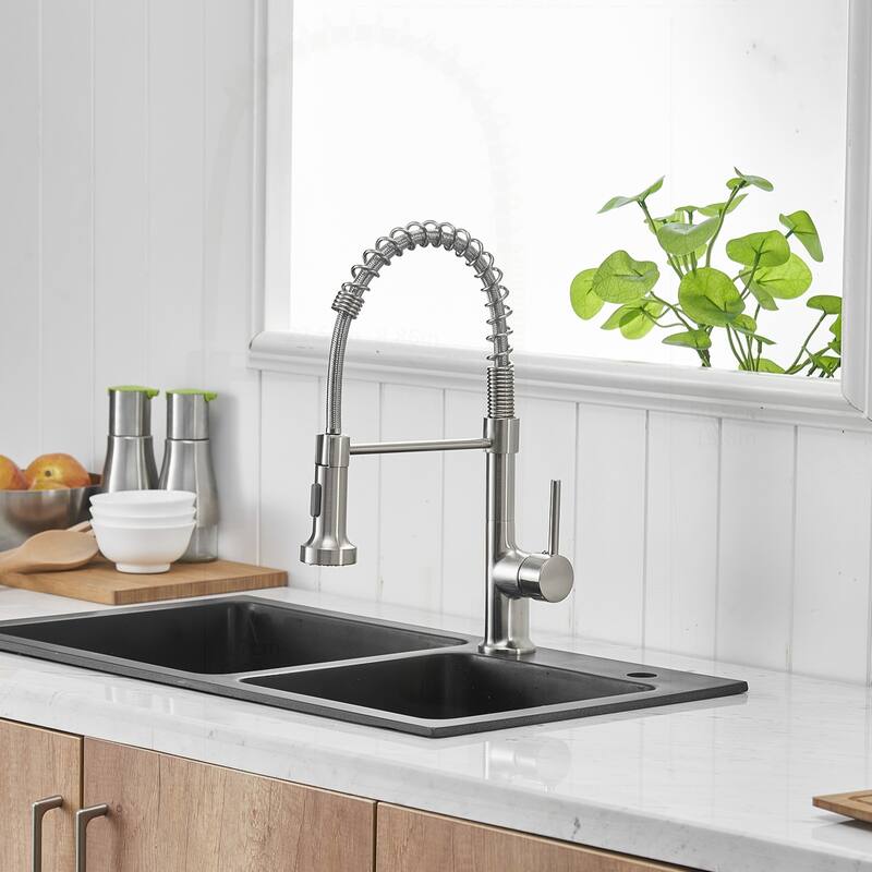 Commercial Kitchen Faucet with Pull Down Sprayer and Single Handle