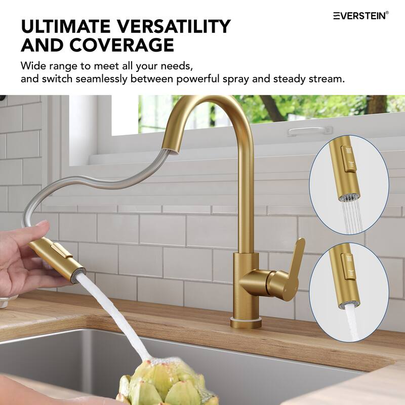 Kitchen Faucets with Pull Down Sprayer LED Single Handle High Arc Pull Out Kitchen Faucet Kitchen Sink Faucet