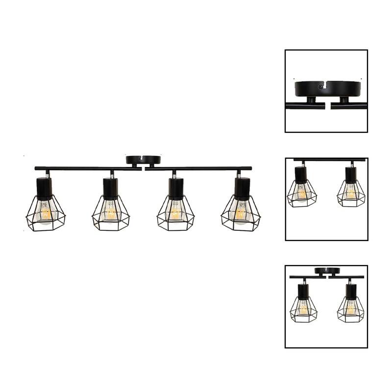 4 Light track light black bedroom light fixture metal ceiling light