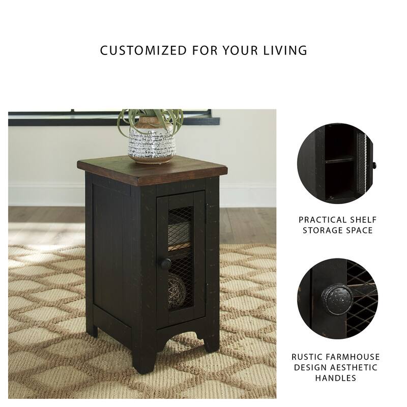 Valebeck Black/Brown Casual Chair Side End Table