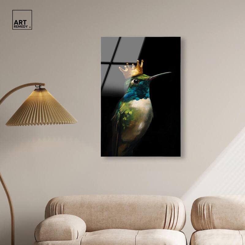 Crowned Azure Bird II Acrylic by Art Remedy, Ready to Hang