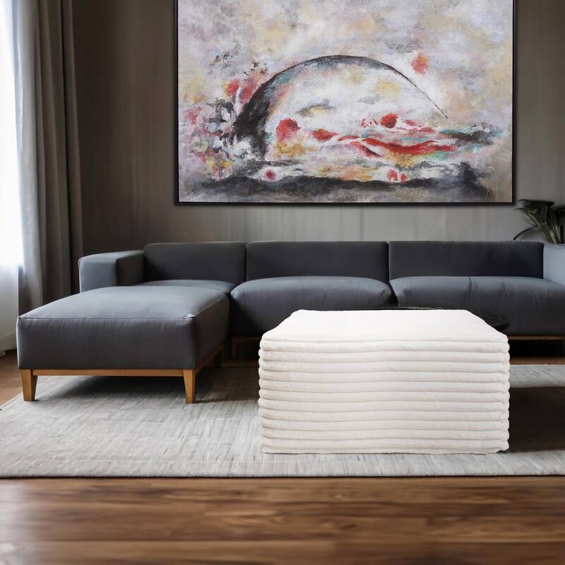 Universal Square Ottoman Shar Pei White