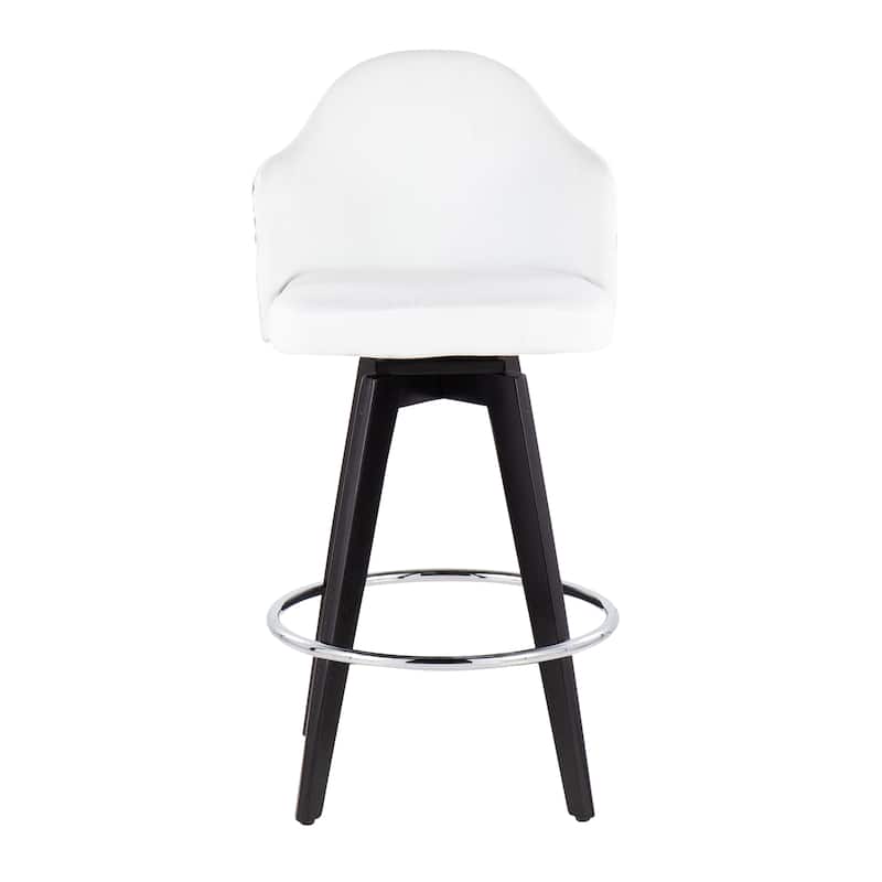 Carson Carrington Valsatra 26" Upholstered Counter Stool with Black Wood Base (Set of 2)