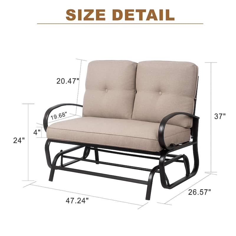 Futzca Outdoor Patio Glider Rocking Bench