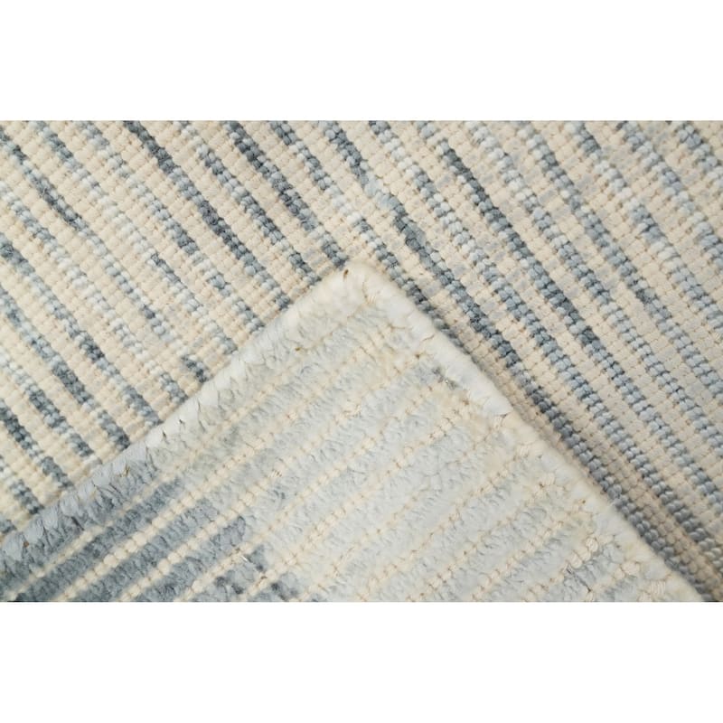 Hand Knotted Oriental Viscose Silk Carpet Modern Abstract Greys & Charcoal Abstract Area Rug - 4' 0'' X 2' 0''