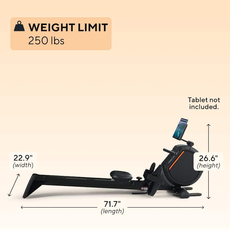 ProForm 550R Rower with Large LCD Display, Built-In Tablet Holder and SpaceSaver Design