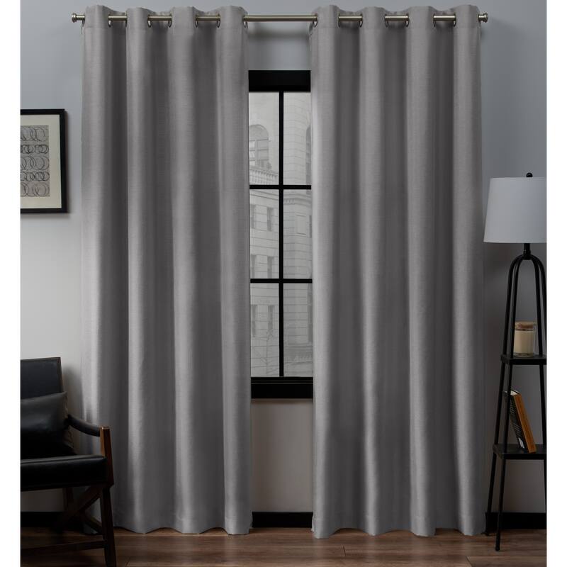 ATI Home Loha Linen Grommet Top Curtain Panel Pair - 54x120 - Dove Grey